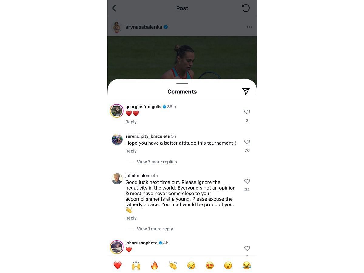 Georgios Frangulis’ comment on Instagram